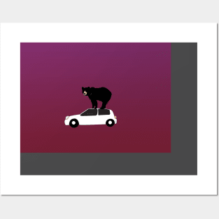 bear and car Posters and Art